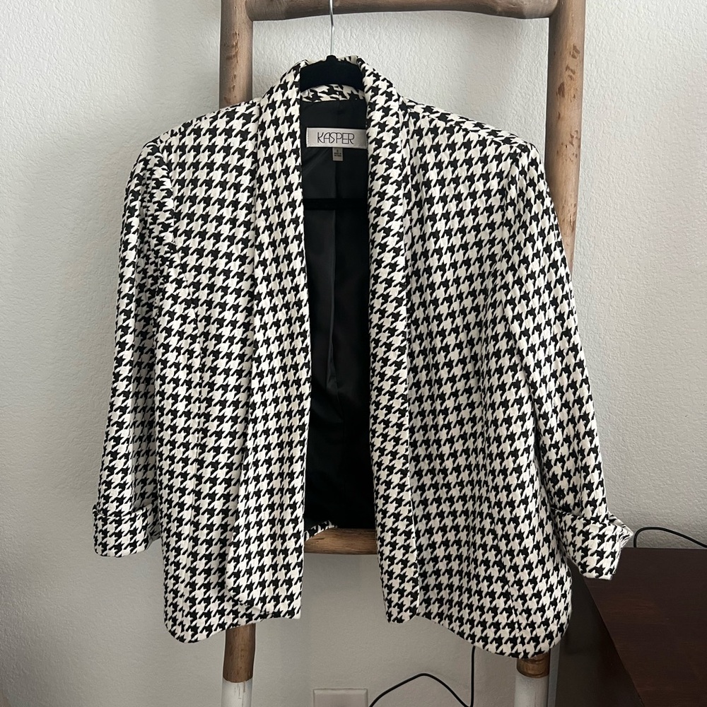 Houndstooth Blazer Black and White